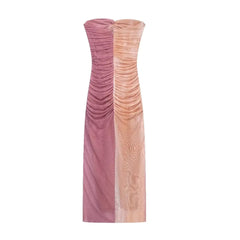 Women'S Silk Screen Printing Sleeveless Slim Bd Midi Dress, Spring and Summer, New Fashion, 2024