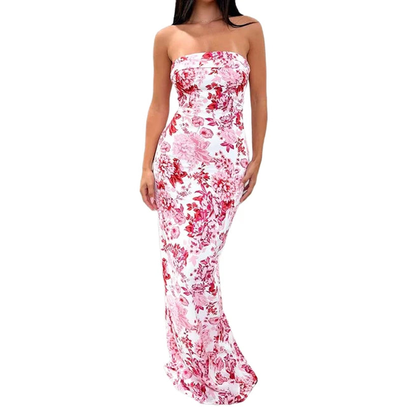 Slash Neck Tunic Maxi Dress Slim Fit Sexy Long Dress Backless Women Strapless Dress off Shoulder Spicy Girl Vacation Outfit