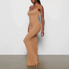 Skim Slim Hottie Thread Strap Dress Female Backless Skinny-Wrapped Hip Long Skirt