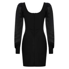 Women Party Sexy Black Ladies Clothes Long Sleeve Summer Bodycon Vintage Dress Bandage Dress Elegant Club Vestidos