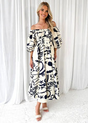 Holiday Maxi Long Dress for Women Sexy Shoulder Tight Elastic Waist Holiday Dress 2024 New Summer Fashion Maxi Long Dress