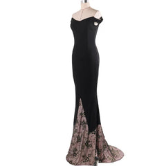 Women Vintage Lace Luxury Evening Maxi Dresses Prom Party Wedding Wrap Bodycon Sexy Long Elegant Black Embroidery Mermaid Dress