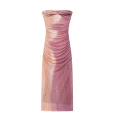 Women'S Silk Screen Printing Sleeveless Slim Bd Midi Dress, Spring and Summer, New Fashion, 2024