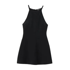 Shoulder Strap Short Dress for Women Summer Fashion Knit Double Sided Fabric Three Options Slim Back Zipper Sexy Midi Dresses