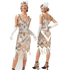 1920 Vintage Sequins Fringe Skirt Gowns Small Gowns Latin Dance Ballroom Dress Standard Women Clothing