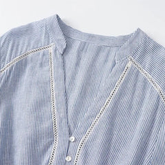Stripe Short Dresses for Women Summer Beach Style Sashes Decoration Vertical Lace Dress Loose Dresses Casual Midi Dress