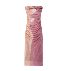 Women'S Silk Screen Printing Sleeveless Slim Bd Midi Dress, Spring and Summer, New Fashion, 2024