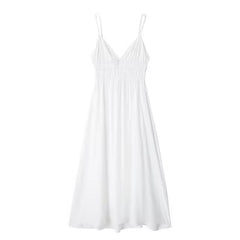 Backless Drape Midi Dress for Women Summer Two Color Options Slim Camisole Dresses Sexy Woman Fold Casual Long Dresses