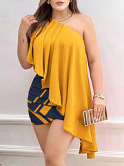 2023 Patchwork Print Diagonal Collar Women Dress Sexy Hollow Out Backless Sleeveless Mini Dress Slim Lady Streetwear Party Dress