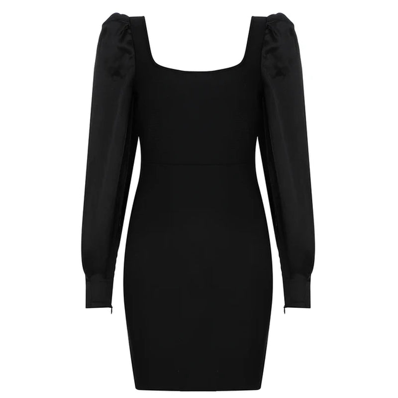 Women Party Sexy Black Ladies Clothes Long Sleeve Summer Bodycon Vintage Dress Bandage Dress Elegant Club Vestidos