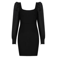 Women Party Sexy Black Ladies Clothes Long Sleeve Summer Bodycon Vintage Dress Bandage Dress Elegant Club Vestidos