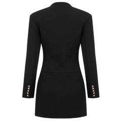 Vintage Dress Women Blazer Dress Casual Dress Bodycon Dress Elegant Buttons Mini Dress Ladies Winter Long Sleeve Clothing