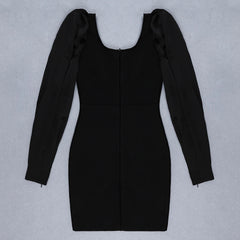 Women Party Sexy Black Ladies Clothes Long Sleeve Summer Bodycon Vintage Dress Bandage Dress Elegant Club Vestidos